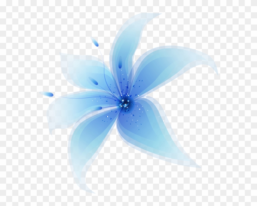 Decorative Blue Flower Png Clip Art Image - Blue Decoration Png Flower Transparent Png #152448