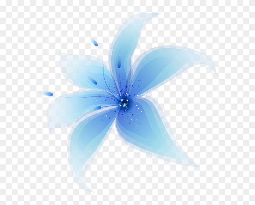 Decorative Blue Flower Png Clip Art Image - Blue Decoration Png Flower Transparent Png #152448