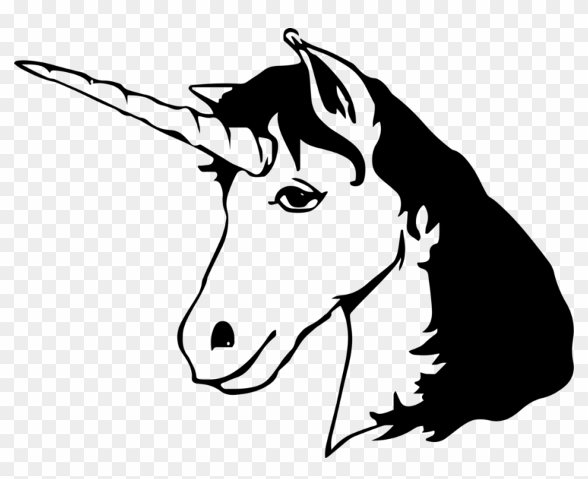 Unicorn Horse Head Mask Download Line Art - Unicorn Head Black And White Clip Art - Png Download