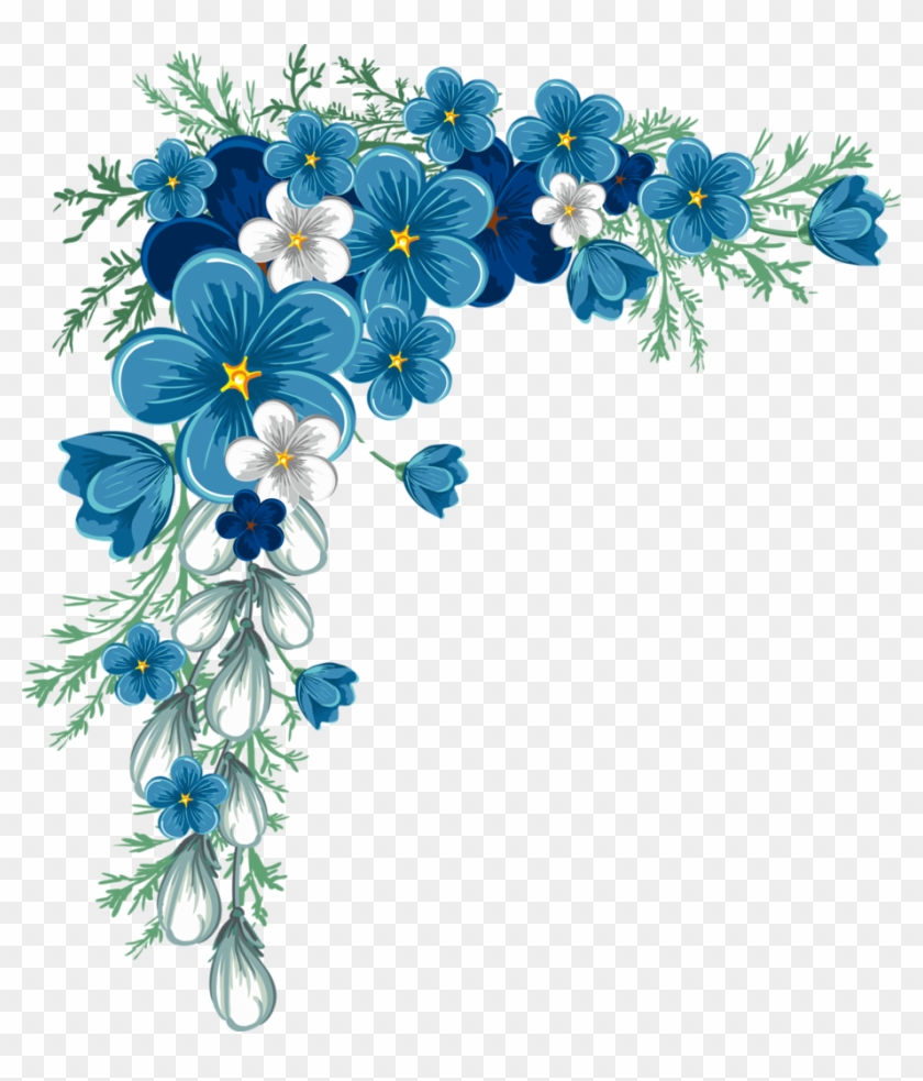 Фото, Автор Len6573 На Яндекс - Blue Flower Border Png Clipart #152776
