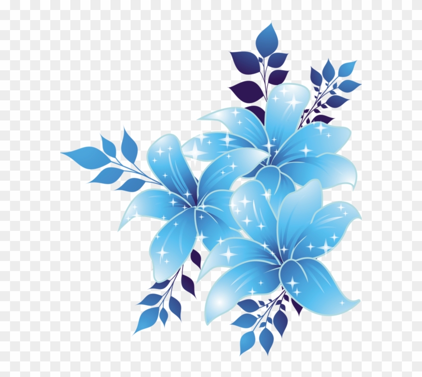 Free Download Blue Flowers Png Clipart Borders And - Flower Corner Border Design Png Transparent Png