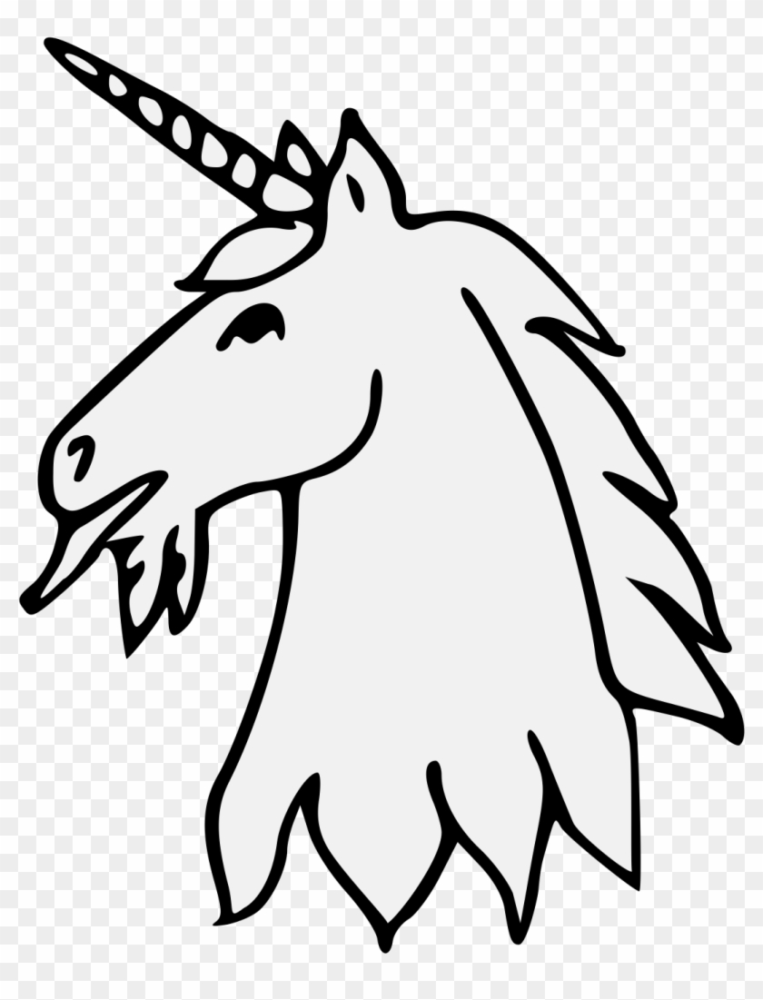 Unicorn's Head Erased - Tek Boynuzlu At Çizimleri Clipart