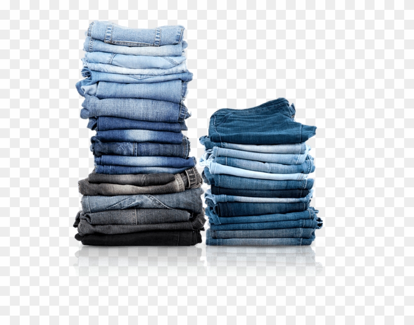 Nty Clothing Exchange Two Stacks Of Folded Jeans, Various - Denim Donuts Clipart