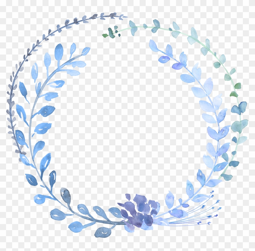 Clipart Garland Transparent Blue Flower - Blue Flower Wreath Png