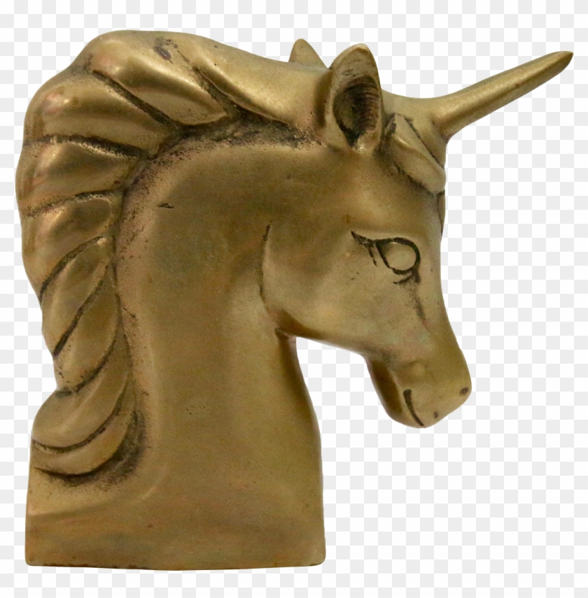 Vintage Brass Unicorn Head Book End On Chairish Clipart