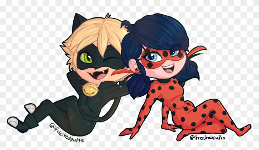 Power Couple By Frostedpuffs - Marinette Y Cat Noir Clipart #153471