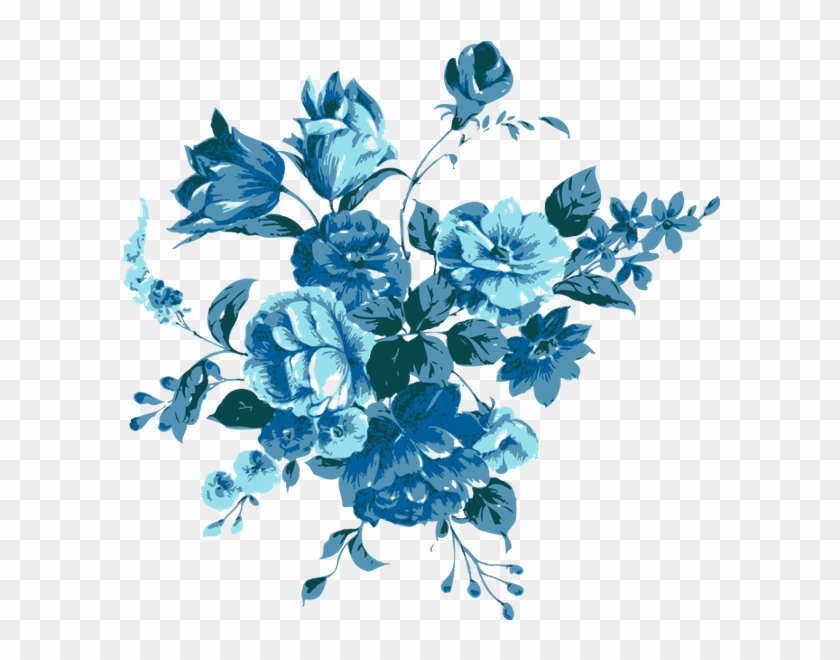 Синий Цветок, Цветы, Зеленое Растение - Blue Flower Vector Png Clipart #153873