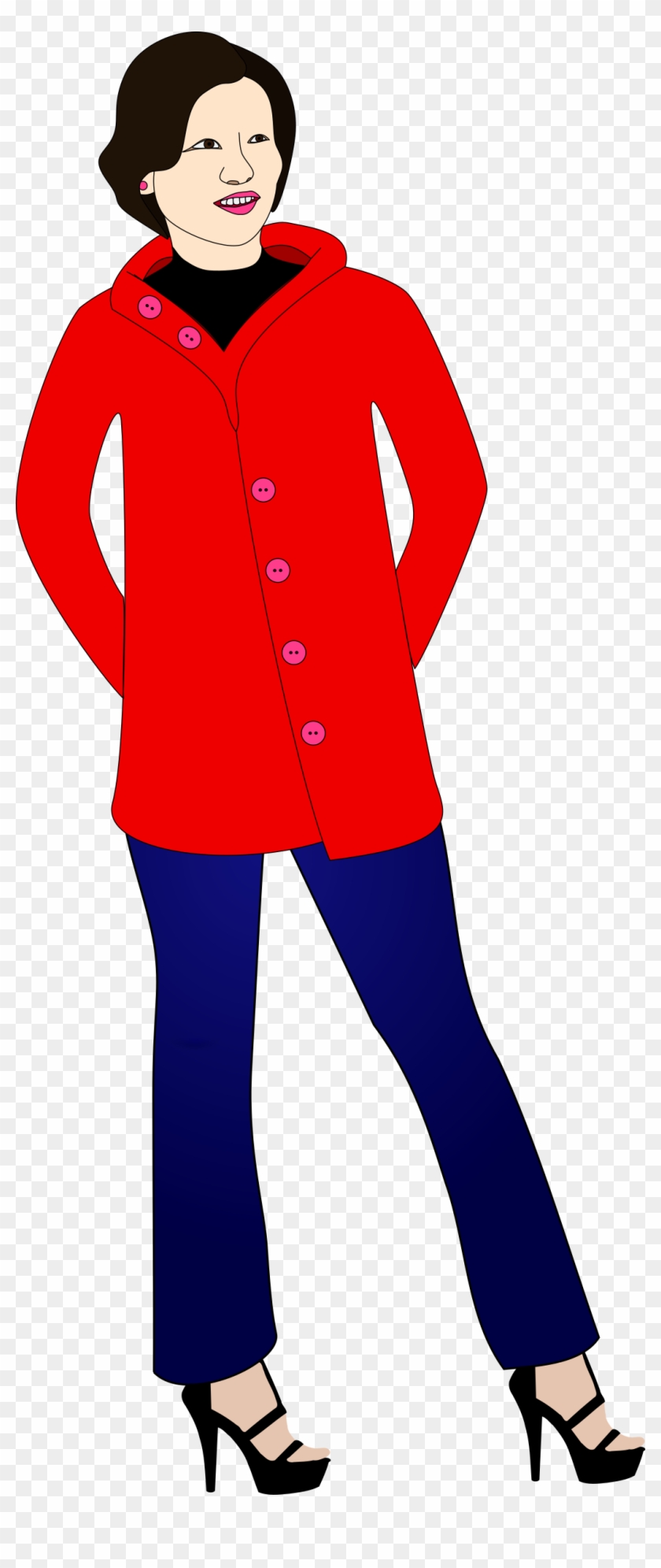 Big Image - Woman In Jeans Clipart Png Transparent Png #154046