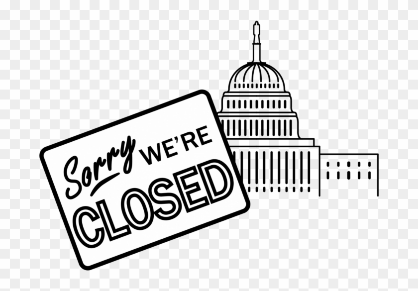Stories Of The Government Shutdown - Line Art Clipart