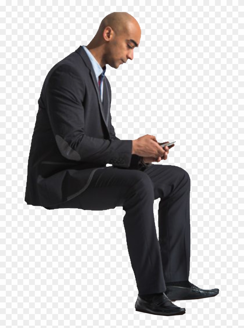 Cutout Man Sitting Phone People Png, People Icon, Cut - Human Figure Png Sitting Clipart