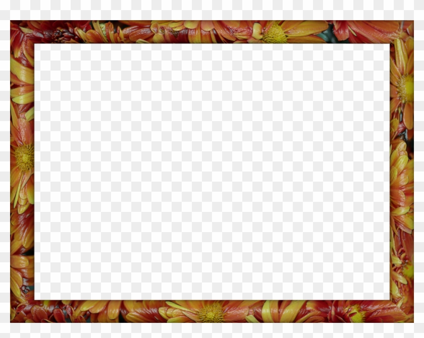 Flowery Petals Ceramic Rectangular Border In Red Yellow - Telugu Jatiyalu Clipart #154950