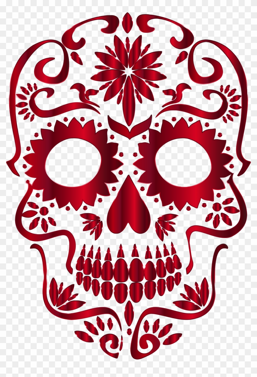 Sugar Skull Png - Sugar Skull Silhouette Png Clipart