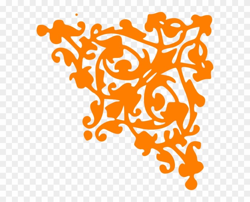 Corner Border Design Orange Clipart #155940