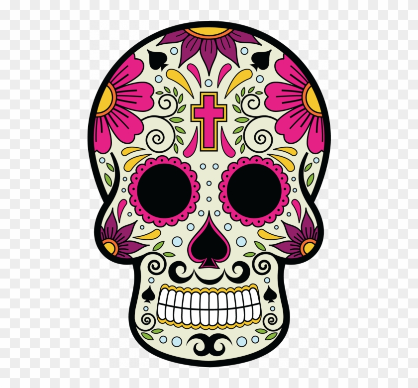 Sticker Calavera Tete De Mort Mexicaine 6 Ref D7444 - Caveiras Mexicanas Coloridas Png Clipart