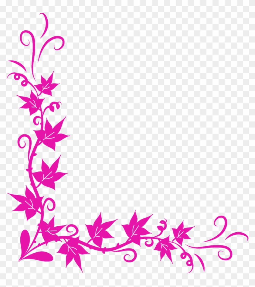 Page Border Corner Png - Flower Corner Border Design Png Clipart #156071