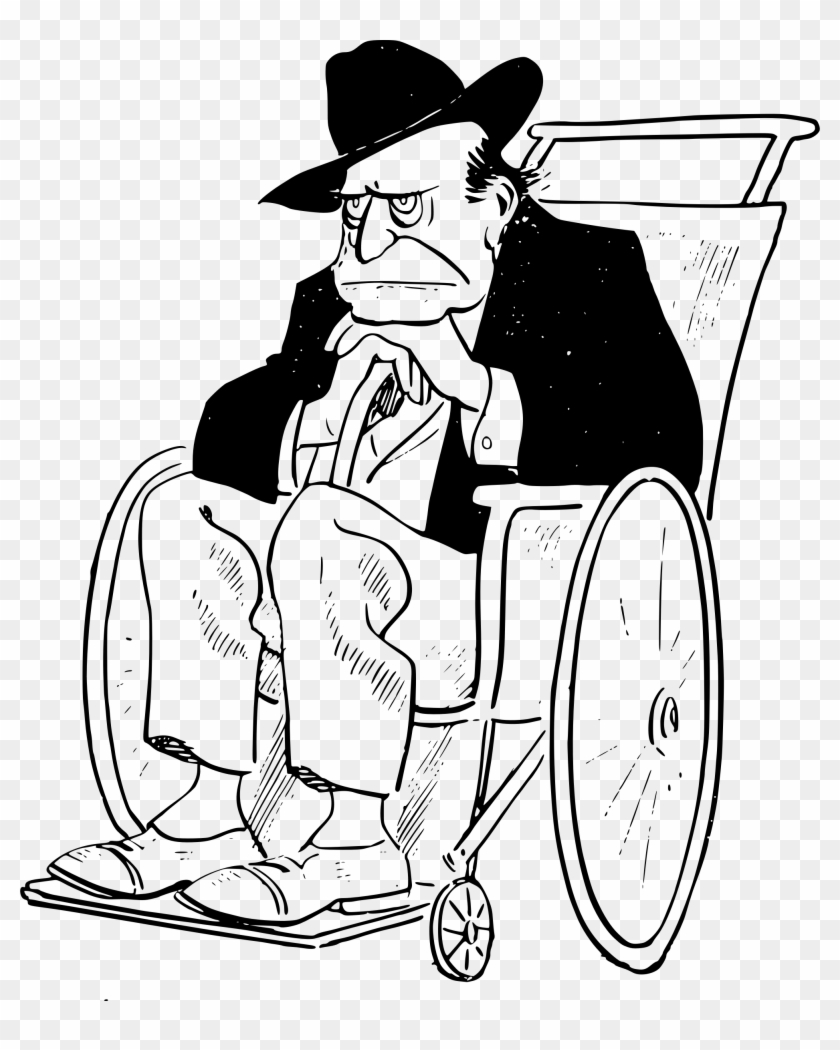 Old Man In Wheelchair Png Images - Grumpy Old Man In Wheelchair Clipart #156175