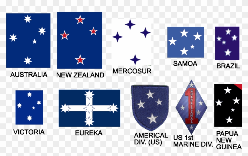Southern Cross Appearing On A Number Of Flags - Southern Cross Flags Clipart