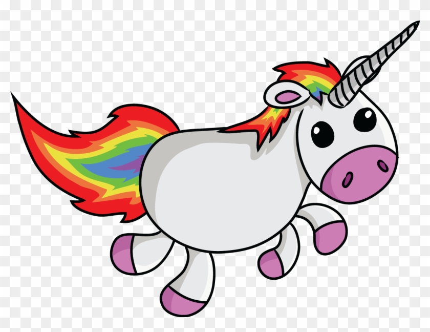 Rainbow Unicorn Cliparts - Cartoon Unicorn Transparent Background - Png Download