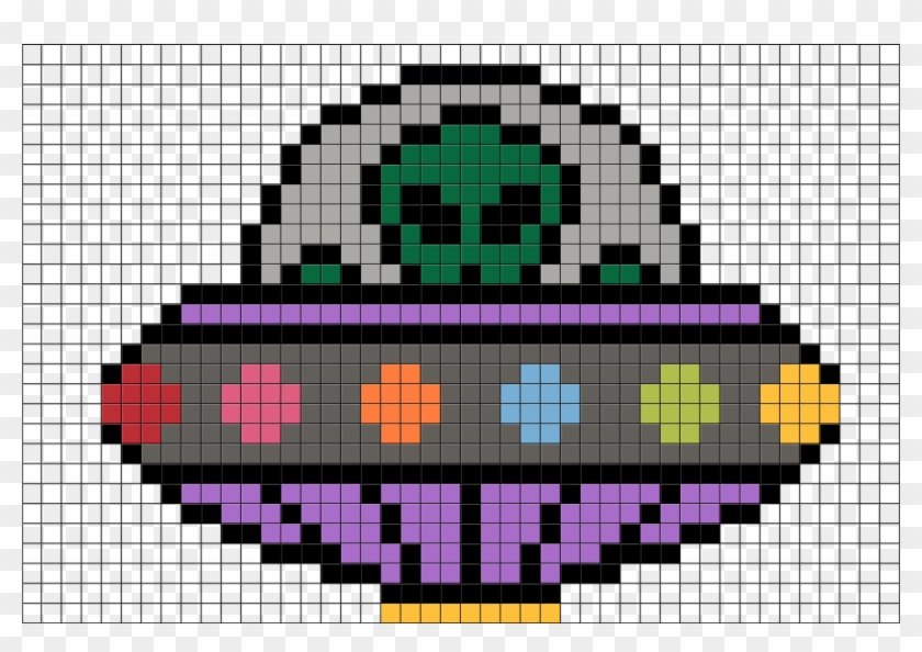 Alien Pixel Art From Brikbook - Minecraft Ufo Pixel Art Clipart