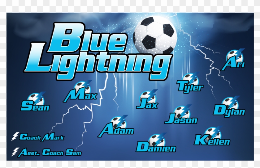 3'x5′ Vinyl Banner Blue Lightning - Kick American Football Clipart