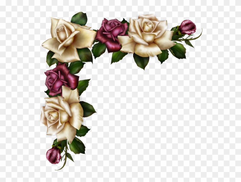 Forget Me Not Clipart Corner Border - Flowers Design Png Side Transparent Png