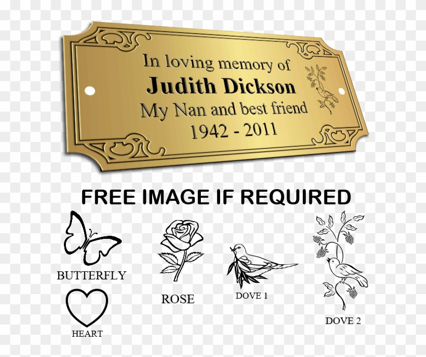 Bench Memorial Plaques Ornate Larger Image - Cartoon Clipart #156712