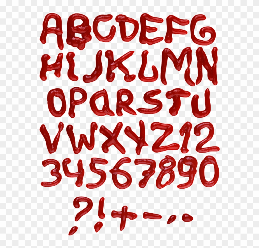 Ketchup Red Font - Alphabet Red Fonts Clipart