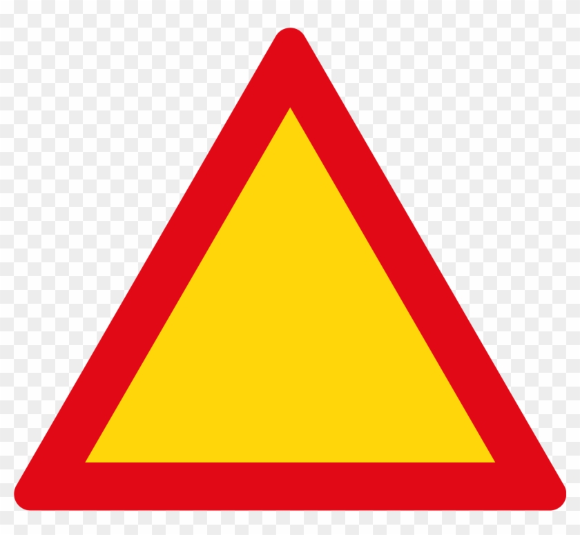 Open - Yellow Triangle With Red Outline Clipart
