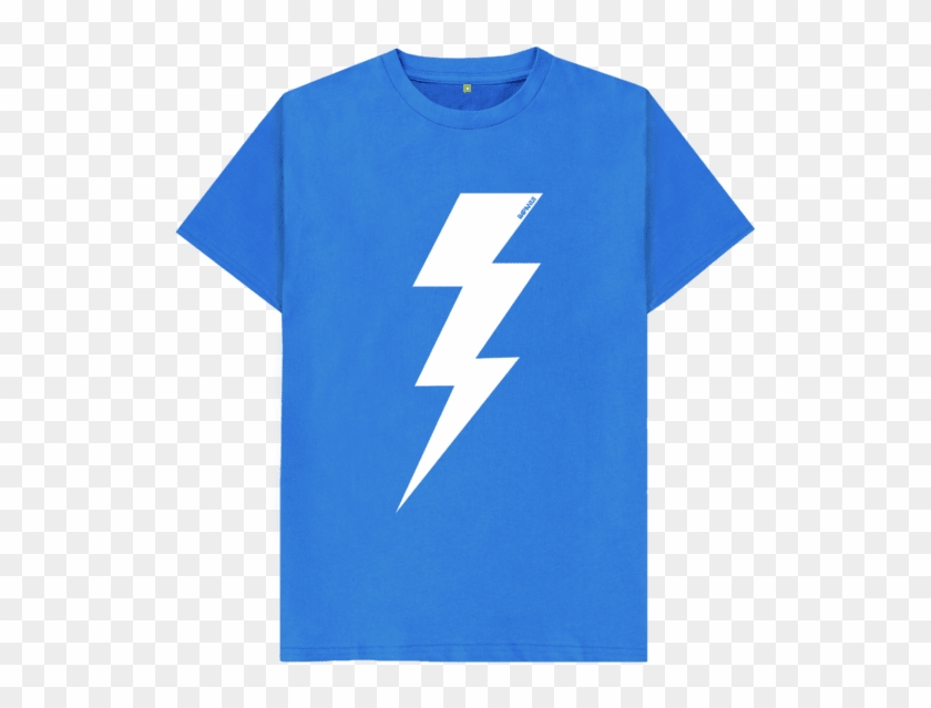 Bright Blue Lightning Bolt T-shirt - Active Shirt Clipart