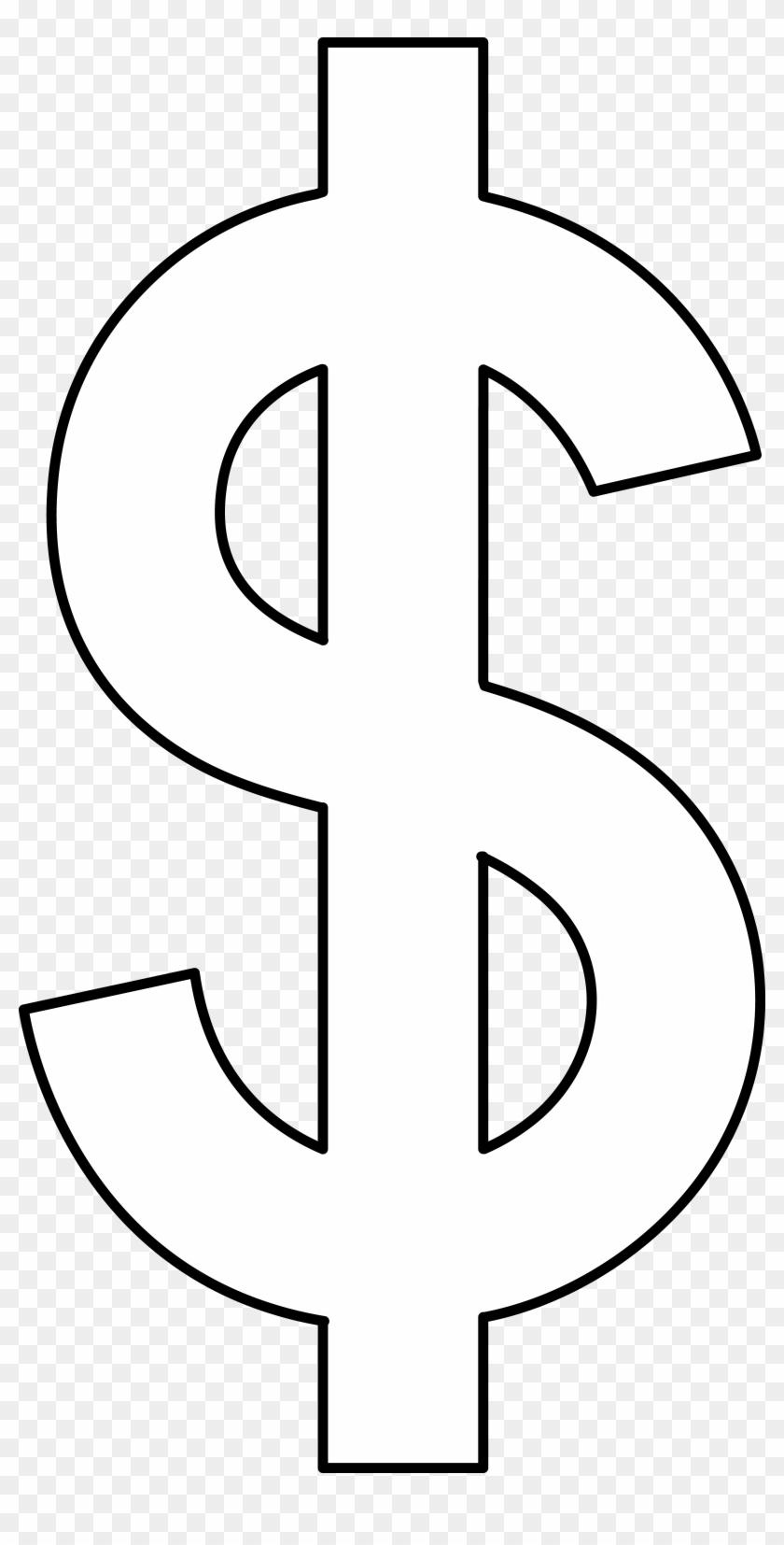 Dollar Sign Line Art - Dollar Sign White Png Clipart