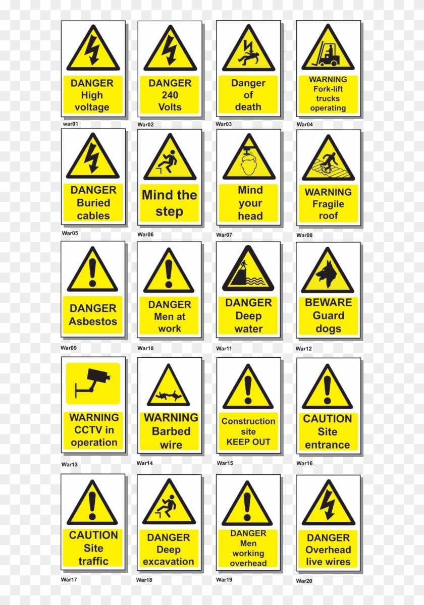 Safety Warning Signs - Safety And Warning Signs Clipart