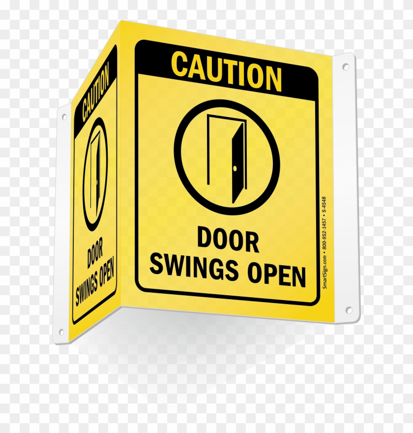 Caution Doors Swings Open Sign - Parallel Clipart