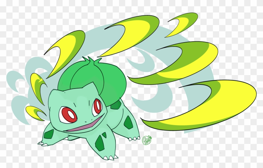 #001 Bulbasaur Used Razor Leaf And Vine Whip - Draw Pokemon Doing Attack Clipart