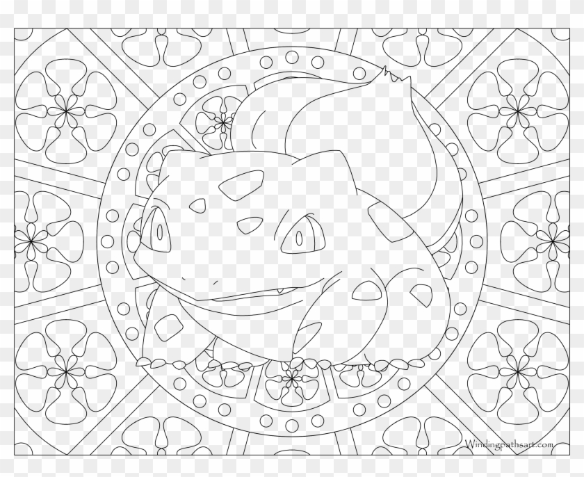 #001 Bulbasaur Pokemon Coloring Page - Adult Pokemon Colouring Books Clipart