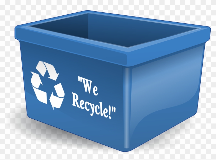 Bin, Recycle, Recycling, Box, Blue, Garbage, Waste - Cartoon Recycling Bin Clipart