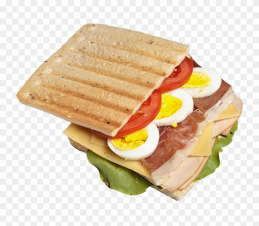 Sandwich, Bread, Snack, Crispbread, Egg, Ham, Cheese - Breakfast Clipart #159364
