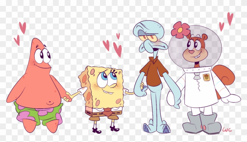 Spongebob And Patrick And Squidward And Sandy Spongebob - Sandy Cheeks Spongebob And Squidward Clipart #159603