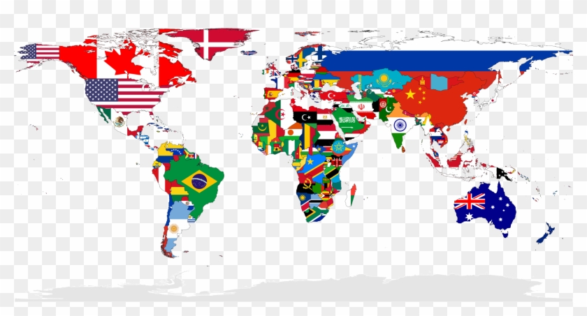 Flag-map Of The World - Nationalist Wave In 19th Century Clipart #159998