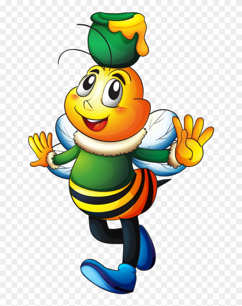 Bumble Bee Clipart, Bumble Bees, Cartoon Bee, - Desenho De Abelha Com Flor - Png Download