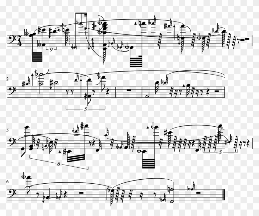 Short Etude For Tuba - Sheet Music Clipart #1500838