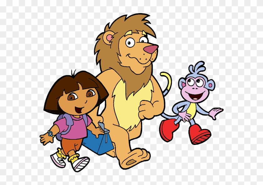Dora The Explorer Clip Art Cartoon - Dora Boots And Lion - Png Download