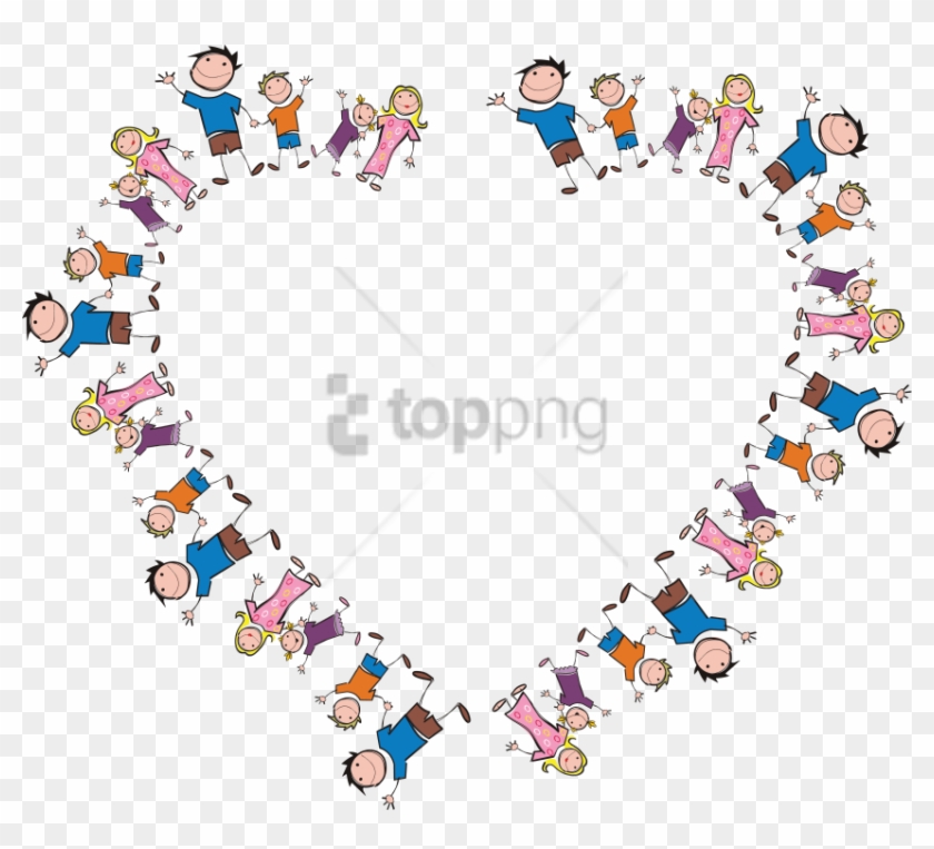 Free Png Freeof A Heart Frame Made Of Stick Family - Stick Figure Family Heart Clipart #1502832