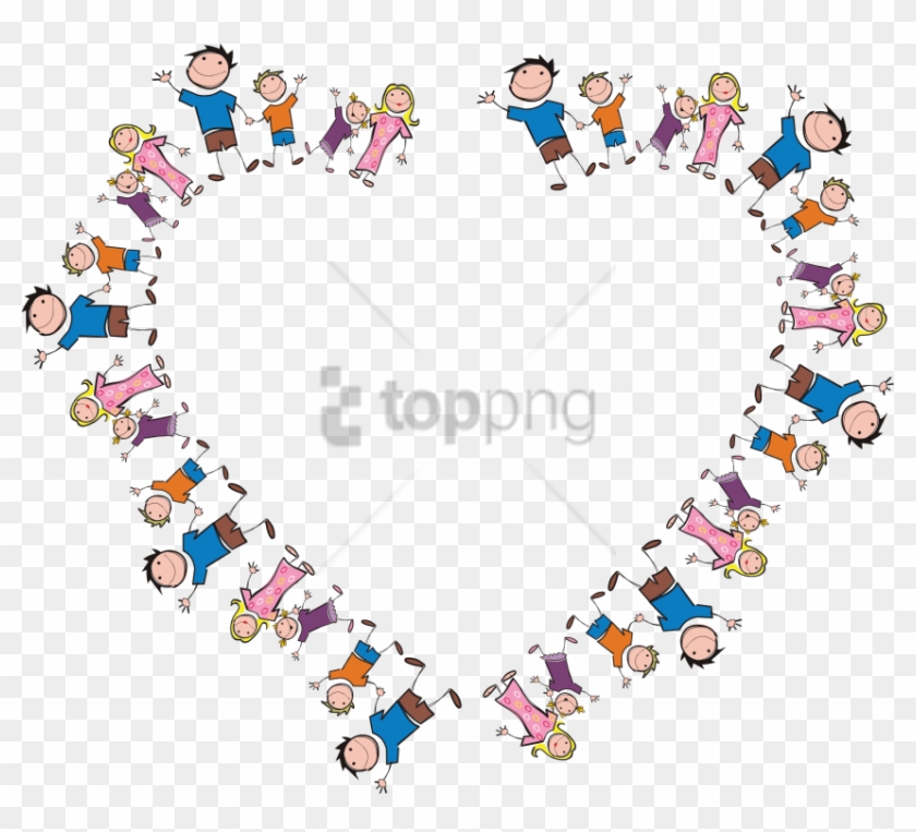 Free Png Freeof A Heart Frame Made Of Stick Family - Stick Figure Family Heart Clipart