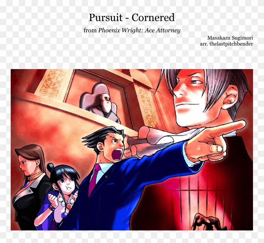 Pursuit ~ Cornered - Phoenix Wright Ace Attorney Clipart #1503495