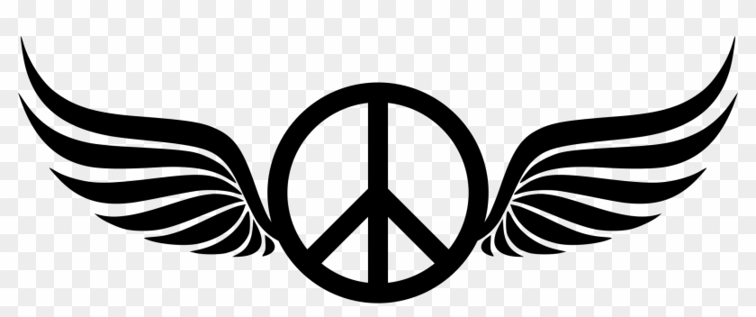 Big Image - Peace Sign With Wings Clipart