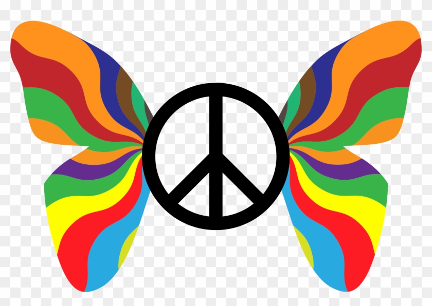 This Free Icons Png Design Of Groovy Peace Sign Butterfly Clipart #1504935