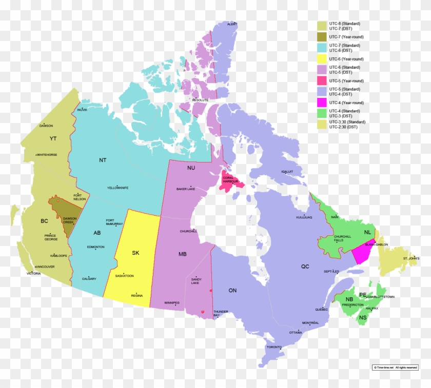 Printable Map Us Canada Time Zones New Us Map Time - Trois Rivieres Canada Map Clipart #1505114