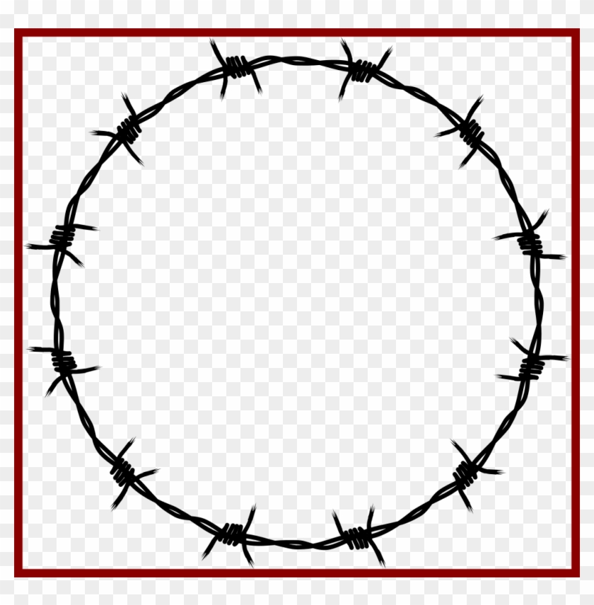 Barbed Wire Fence Png - Barbed Wire Circle Png Clipart #1505621