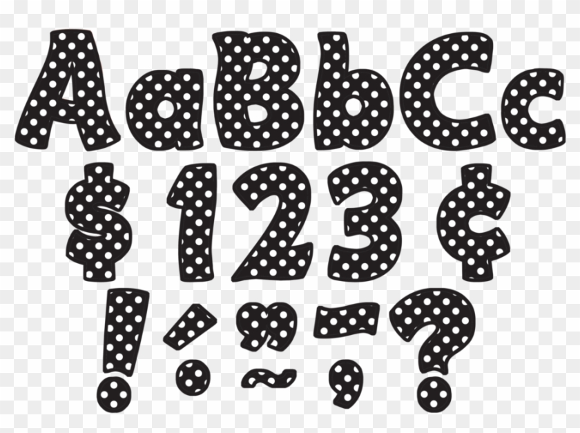 Tcr5346 Black Polka Dots Funtastic 4" Letters Combo - Polka Dots Font Clipart