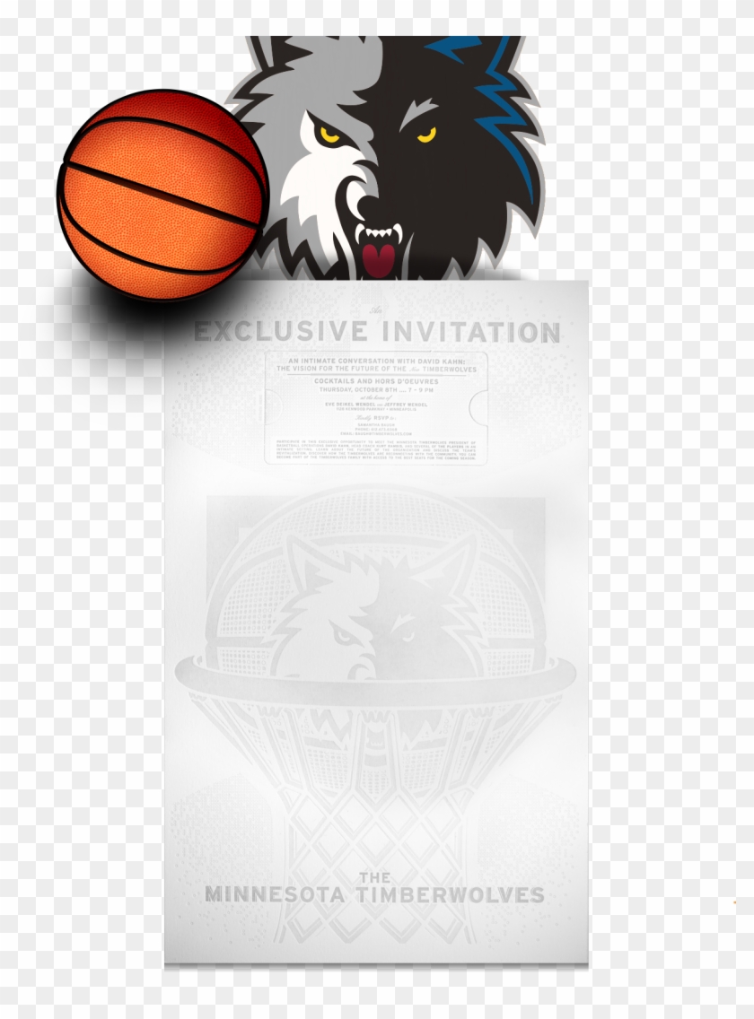 Minnesota Timberwolves Letterpres Poster - Minnesota Timberwolves Logo Png Clipart